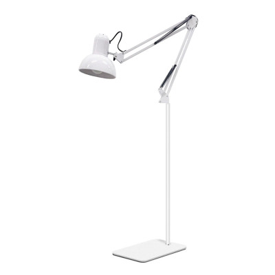 Напольный белый светильник LS-NS-02-W, торшер с пантографом и плоским основанием и регулируемой высотой