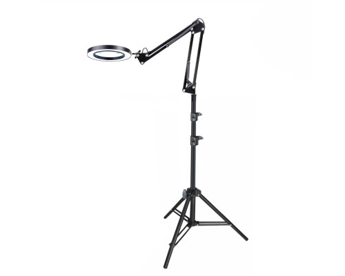 Напольная лампа лупа LN-33 на усиленном штативе LS, светодиодная, черная