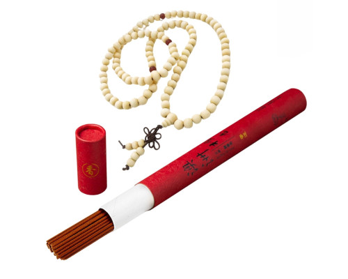 Благовония "Австралийский сандал", 40 ароматических палочек в тубусе и четки Буддийские на 108 бусин