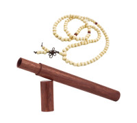 Деревянный тубус 24 см для хранения ароматических палочек благовоний и четки Буддийские на 108 бусин