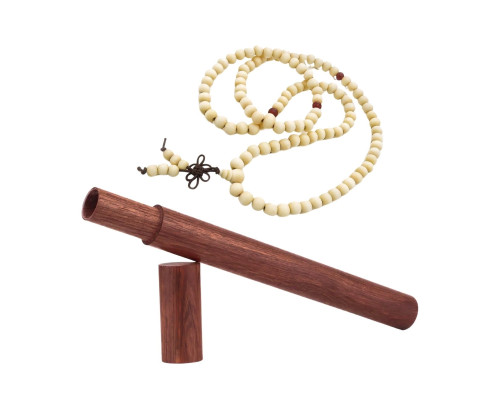 Деревянный тубус 24 см для хранения ароматических палочек благовоний и четки Буддийские на 108 бусин