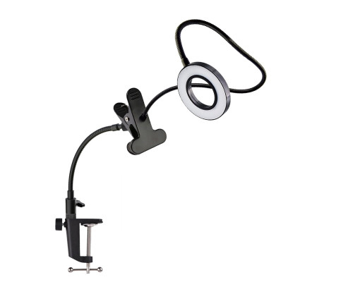 Настольный гибкий держатель USG-RL9BD для пялец, станок для вышивания c лампой 9 см на усиленной струбцине