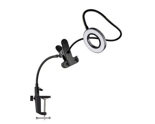 Настольный гибкий держатель USG-RL9BD-V для пялец, станок для вышивания c лампой 9 см на усиленной струбцине
