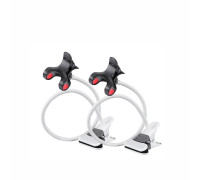 Подставка для фитосветильника 2MPW-B из 2 гибких держателей для фитолампы на металл прищепке, черно-белая