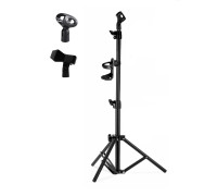 Напольная стойка JBH-G144-P для микрофона с 3 держателями и подстаканником