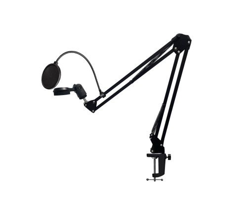 Держатель DMout для микрофона с внешним типом крепления с поп-фильтром 15,5 см на пантографе KGS и усиленной струбцине