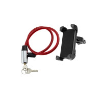 Комплект VC-DTVZMR: держатель для телефона и красный замок с металлической головкой для велосипеда