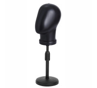 [СГП] Манекен головы черный безликий на настольной стойке ZM-02