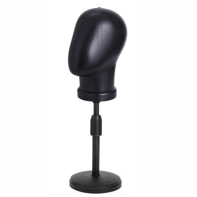 [СГП] Манекен головы черный безликий на настольной стойке ZM-02