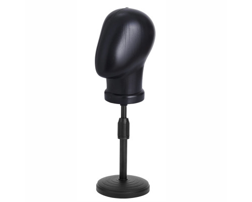 [СГП] Манекен головы черный безликий на настольной стойке ZM-02