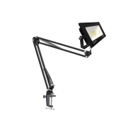 Светодиодный строительный прожектор 20 Вт с настольным поворотным креплением KGS на усиленной струбцине