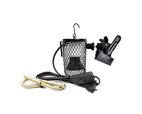 Светильник с защитной решеткой на прищепке PR1 с лампой обогрева, 25Вт, для террариума