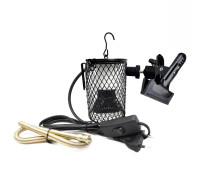 Светильник с защитной решеткой на прищепке PR1 с лампой обогрева, 75Вт, для террариума