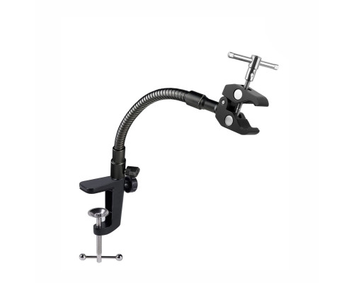 Металлический держатель для пайки, зажим фена, на быстросъемном гибком креплении и усиленной струбцине