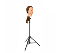 Манекен для причесок напольный, учебная голова с волосами, русый, без макияжа