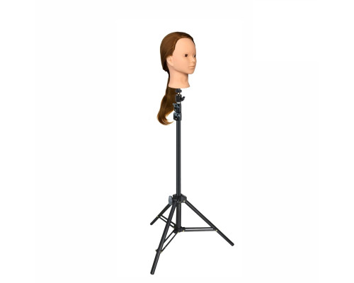 Манекен для причесок напольный, учебная голова с волосами, русый, без макияжа