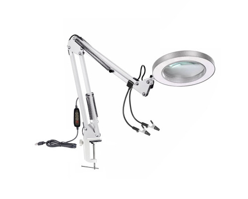 Держатель LN33S-PAI-W для микросхем и плат, настольный с белой лампой лупой
