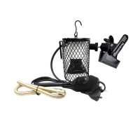 Светильник с диммером, защитной решеткой на прищепке PR1 с лампой обогрева, 75Вт, для террариума