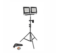 Прожектор светодиодный 50 Вт, 2 шт, на штативе JBH-PRJ-30PL2V с кабелем 3 метра и клеммами на 3 контакта в распределительной коробке