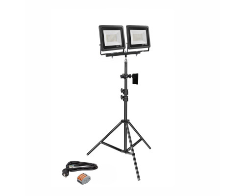 Прожектор светодиодный 50 Вт, 2 шт, на штативе JBH-PRJ-30PL2V с кабелем 3 метра и клеммами на 3 контакта в распределительной коробке