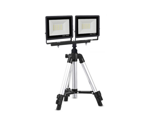 Прожекторы светодиодные 30Вт, 6500K, 2 шт, на штативе строительном 3110-PRJ-30PL2V