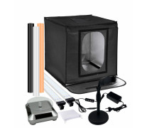 Фотобокс для предметной съемки с LED подсветкой, держатель телефона CXP-050 и вращающаяся подставка