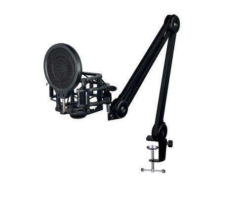 Держатель для конденсаторного микрофона со встроенным поп-фильтром на пантографе PTS