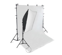 Каркас, 2х1.8 метра, с 8 прищепками PWR-2 и фоном 1.8х3.2 м, виниловым белым, и софтбокс для фотостудии