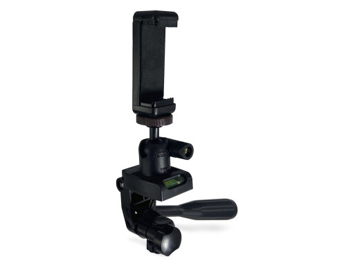 Держатель телефона 55-85 мм на шарнире SH-B и штативной поворотной площадке с резьбой 1/4
