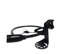 Замок черный для велосипеда VZ-P с пластиковой головкой и флягодержатель с креплением на ручку