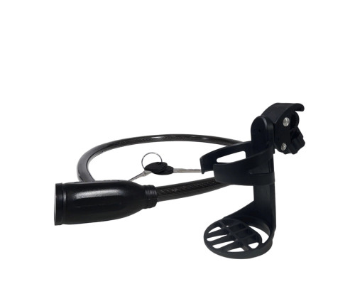 Замок черный для велосипеда VZ-P с пластиковой головкой и флягодержатель с креплением на ручку