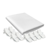 Фон виниловый белый для фотостудии, 1.6х3.2 м, с 8 белыми прищепками