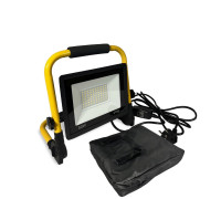 Прожектор светодиодный 50 Вт, холодный свет, переносной с желтой ручкой и сумкой для хранения
