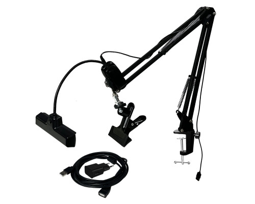 Держатель для пялец KGS-PR1SH с подсветкой на пантографе и усиленной струбцине