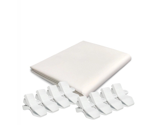 Фон тканевый белый для фотостудии, 1.5х2 м, с 8 белыми прищепками