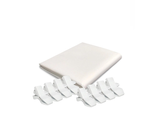 Фон тканевый белый для фотостудии, 2.5х3 м, с 8 белыми прищепками