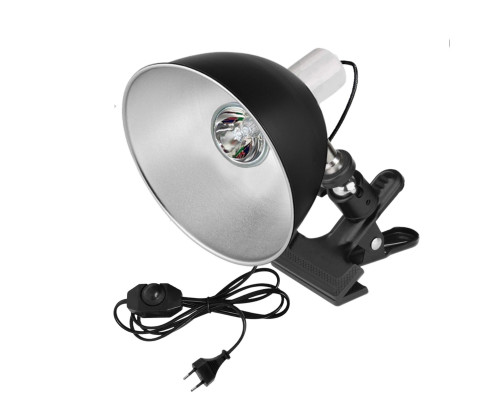 Светильник для террариумов LST215D-PR1 с диммером на прищепке и лампа греющая UVA+UVB, 100W