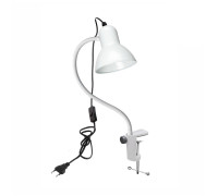 [СГП] Гибкий настольный светильник AS-W-G35S на усиленной струбцине, белый