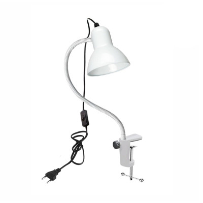 [СГП] Гибкий настольный светильник AS-W-G35S на усиленной струбцине, белый
