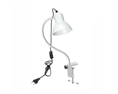[СГП] Гибкий настольный светильник AS-W-G35S на усиленной струбцине, белый