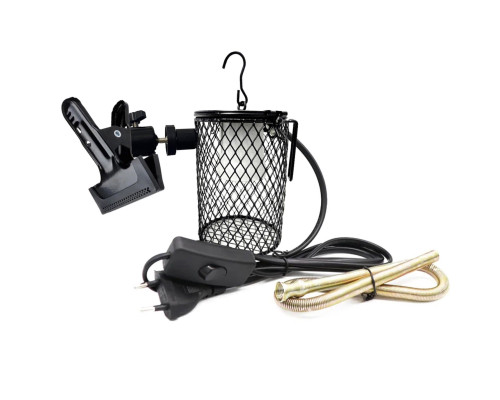 Светильник клетка под лампочку нагрева для террариума на прищепке PR1