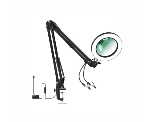 Держатель LN33S-PAI для микросхем и плат на пантографе с усиленной струбциной и лампой лупой