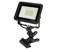 Светодиодный строительный прожектор 30 Вт на металлической прищепке PR1 для горизонтального и вертикального крепления