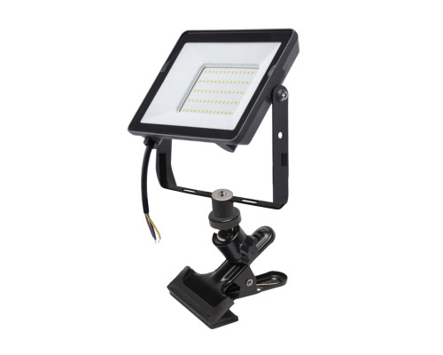 Светодиодный строительный прожектор 50 Вт на металлической прищепке PR1 для горизонтального и вертикального крепления