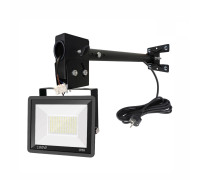 Прожектор 100 Вт с кабелем 3м и клеммами на кронштейне DN02-PRJ для подсветки фасада, баннера, гаража