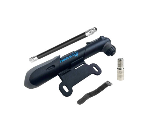 Комплект для велосипеда VS-VNUN-02: велонасос, шланг черный с удлинителем ниппеля для велосипеда или самоката