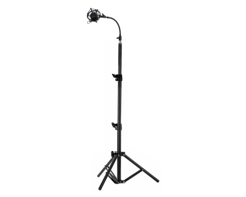 Быстросъемный гибкий держатель микрофона пластиковый паук P2 на напольной стойке JBH