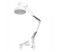 Светильник LMW-48W со средним абажуром на пантографе с пластиковой струбциной, белый