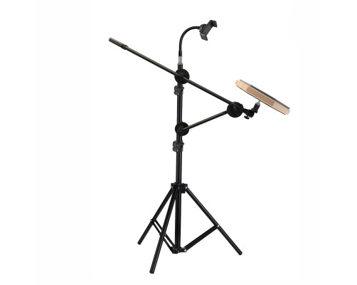 Напольная усиленная стойка JBHU-63PAD-DT с тренировочным пэдом 8" для барабанщика и гибким держателем для телефона