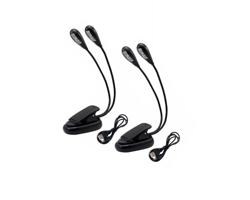 Переносной гибкий светильник MPP-35 на прищепке, многофункциональная подсветка светодиодная для пюпитра, книги, мольберта и ноутбука, 2 шт